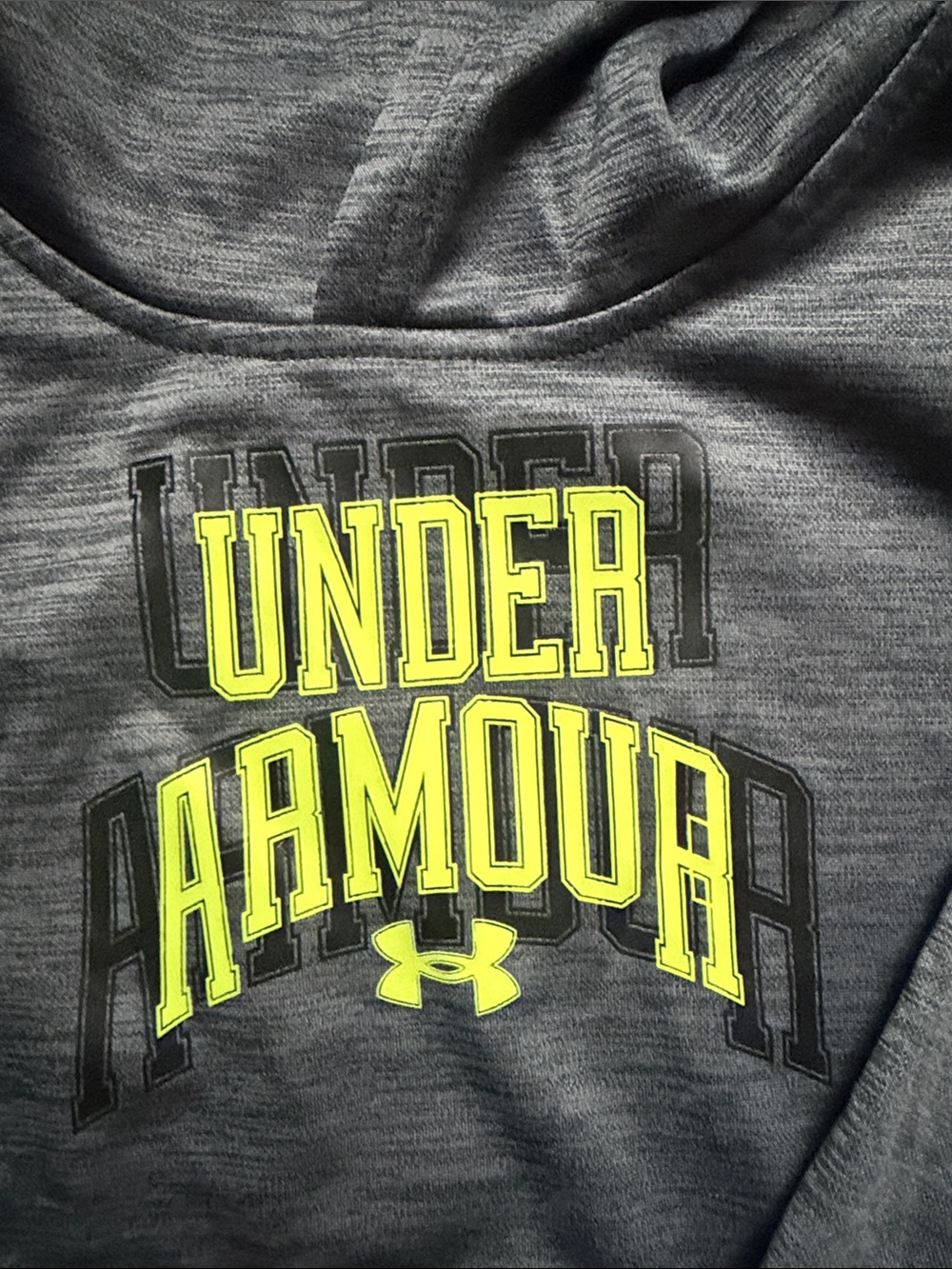 Boys Under Armour Kids' Gray and Light Gray Hooded Pullover Sweatshirts  size 7 - Picture 2 of 6